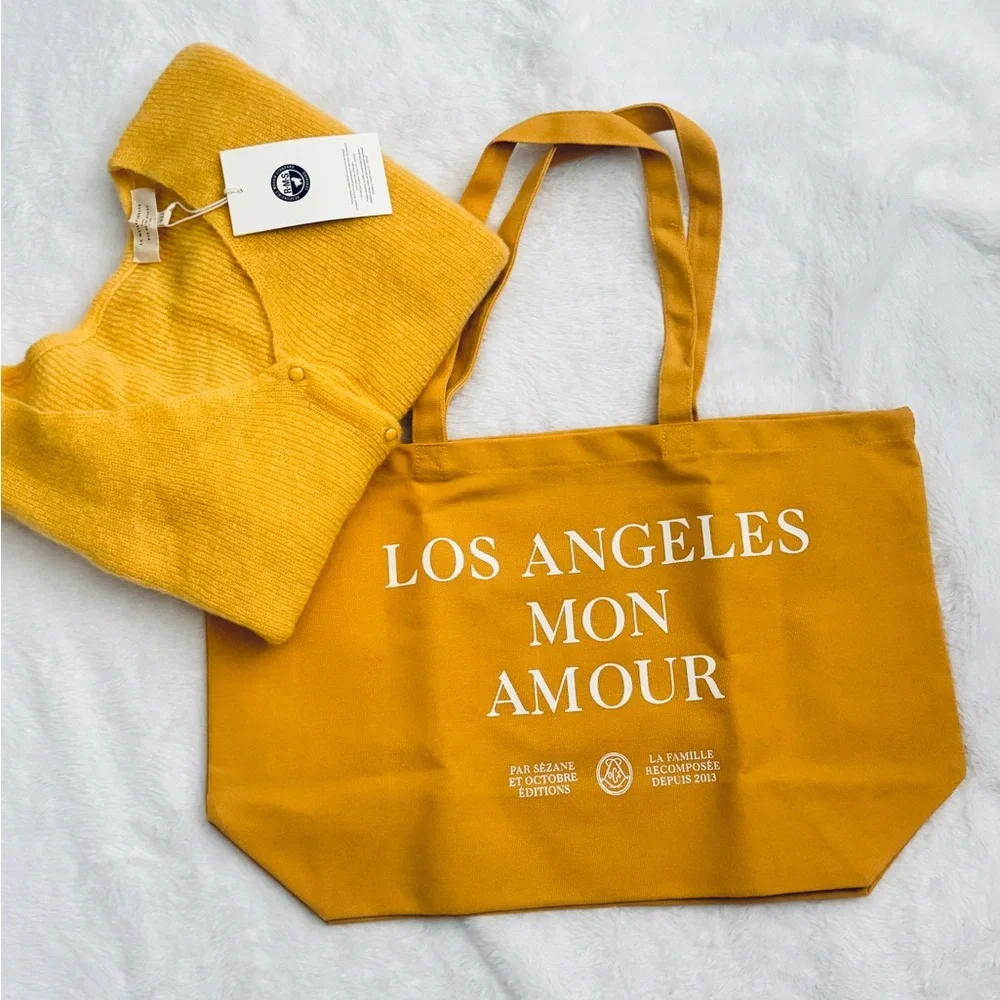 Sezane BARRY CARDIGAN yellow xxs/ NWT - Picture 4 of 10